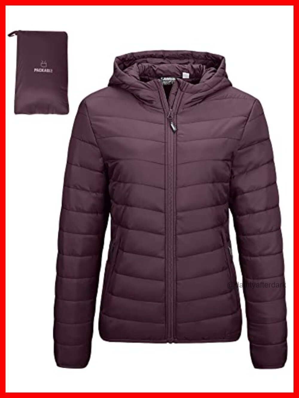 Packable Lightweight Puffer Jacket with Hood Quilted Winter Coat